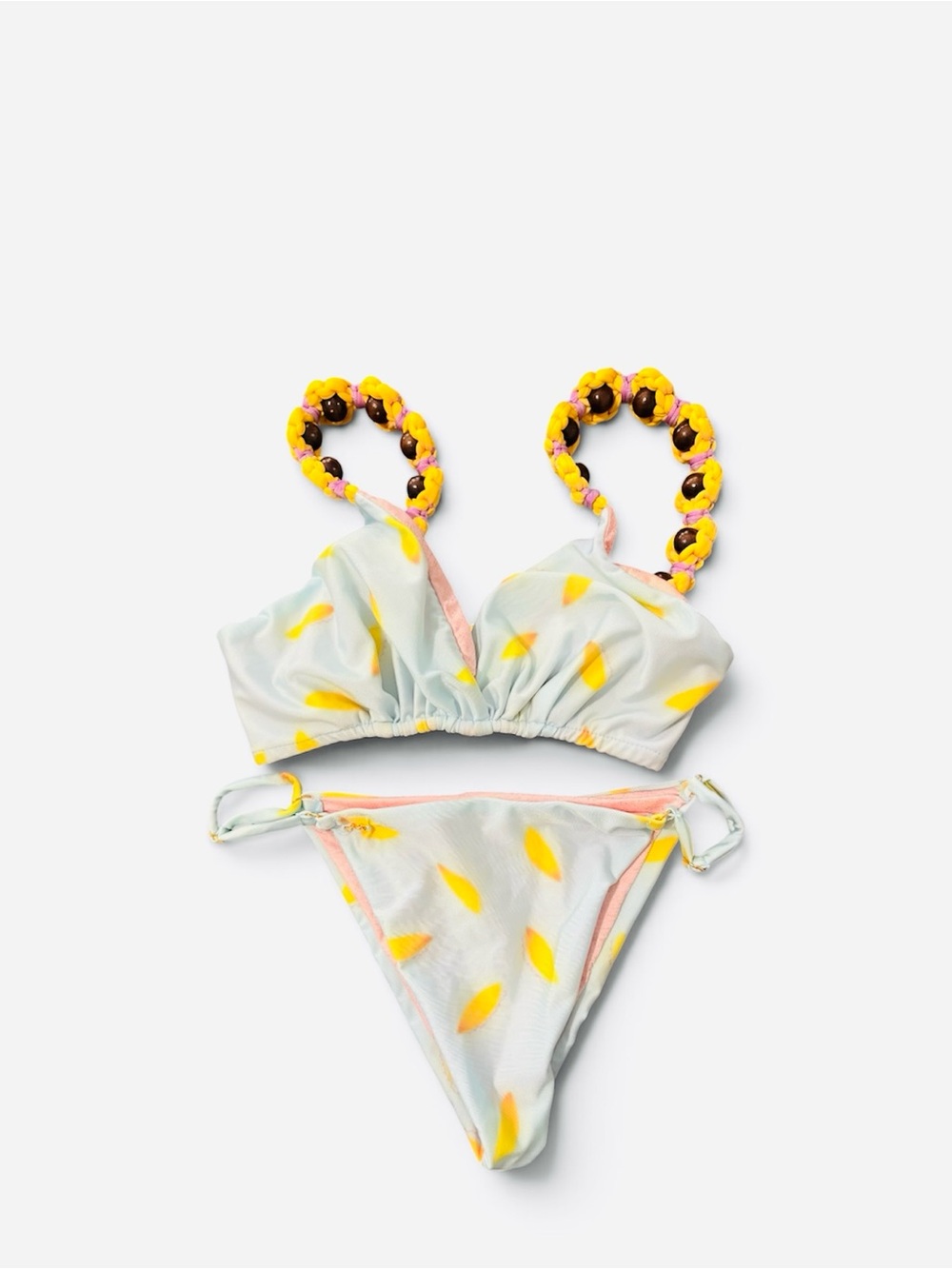 Mar a Mar Columbian Bananas and Crochet Bikini Set, Adult Small